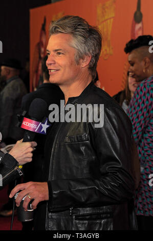 NEW YORK, NY - 07 avril : Timothy Olyphant assiste à 'Missing Link' New York en première mondiale au cinéma Regal Battery Park sur Avril 07, 2019 à New York. Banque D'Images