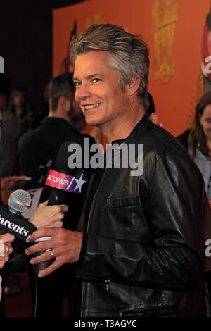 NEW YORK, NY - 07 avril : Timothy Olyphant assiste à 'Missing Link' New York en première mondiale au cinéma Regal Battery Park sur Avril 07, 2019 à New York. Banque D'Images