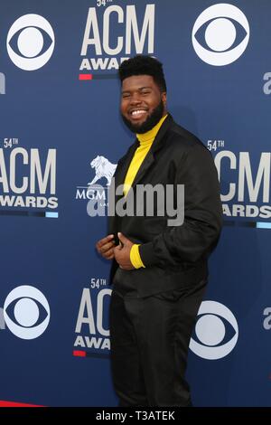 Las Vegas, NV, USA. Apr 7, 2019. Khalid à arrivées de 54e Academy of Country Music (ACM) Awards - Arrivals, MGM Grand Garden Arena, Las Vegas, NV, le 7 avril 2019. Credit : Everett Collection Inc/Alamy Live News Banque D'Images