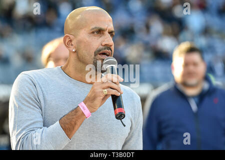 Rome, Italie. 07Th avr, 2019. Juan Sebastian Veron SS Lazio ancien joueur pendant le match de Serie A entre le Latium et Sassuolo au Stadio Olimpico, Rome, Italie le 7 avril 2019. Photo par Giuseppe maffia. Credit : UK Sports Photos Ltd/Alamy Live News Banque D'Images