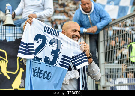 Rome, Italie. 07Th avr, 2019. Juan Sebastian Veron SS Lazio ancien joueur pendant le match de Serie A entre le Latium et Sassuolo au Stadio Olimpico, Rome, Italie le 7 avril 2019. Photo par Giuseppe maffia. Credit : UK Sports Photos Ltd/Alamy Live News Banque D'Images