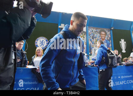 Londres, Royaume-Uni. 8Th apr 2019. Eden Hazard de Chelsea vu avant le premier match de championnat entre Chelsea et West Ham United à Stamford Bridge le 8 avril 2019 à Londres, en Angleterre. (Photo de Zed Jameson/phcimages.com) : PHC Crédit Images/Alamy Live News Banque D'Images