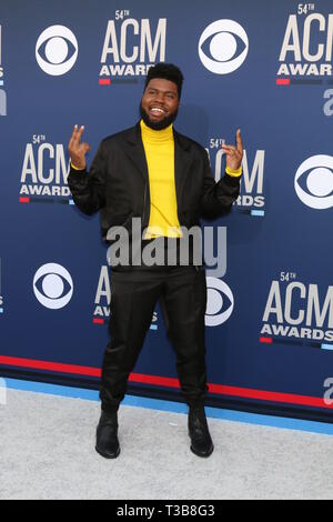 7 avril 2019 - Las Vegas, NV, USA - LAS VEGAS - 7 AVR : Khalid à la 54e Academy of Country Music Awards au MGM Grand Garden Arena le 7 avril 2019 à Las Vegas, NV (crédit Image : © Kay Blake/Zuma sur le fil) Banque D'Images