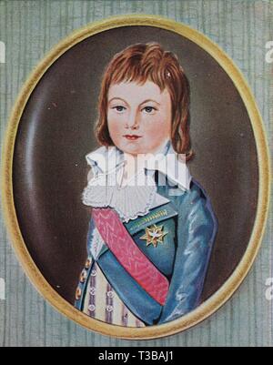 Louis XVII, 1785-1795, né Louis-Charles, était le plus jeune fils du roi Louis XVI de France et de la Reine Marie-Antoinette, illustration historique, 1880, Banque D'Images