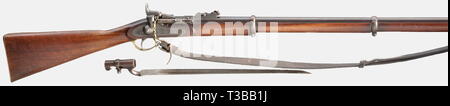 Les armes de service, Grande-Bretagne, le fusil modèle 1866 modèle Snider III avec baïonnette, calibre 577, numéro 25, Additional-Rights Clearance-Info-Not-Available- Banque D'Images