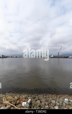 Port de Belfast, occupé à travailler, port d'accueil de construction navale Harland & Wolff et le Titanic Titanic Studios et de l'expérience. Banque D'Images