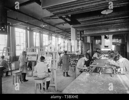 Les panneaux faits main, 40s Banque D'Images