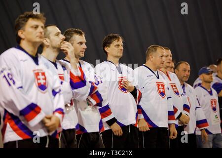 Bratislava, Slovaquie, du 11 au 14 novembre, 2010 : Maître de 1ère Coupe du Monde de Street & Ball Hockey - Gagnants de la Slovaquie Banque D'Images