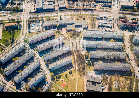 Cracovie, Pologne - 22 mars 2019 - vue aérienne des bâtiments résidentiels à plusieurs étages Banque D'Images