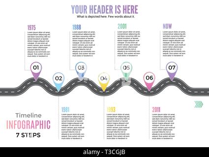 Plan d'affaires Info carte boucle navigation infographie feuille vector illustration Illustration de Vecteur