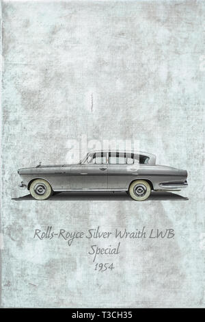 Rolls-Royce Silver Wraith LWB de spécial de 1954 Banque D'Images