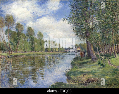 Alfred Sisley (1839 - 1899) - les banques de la rivière loing 1885 Banque D'Images