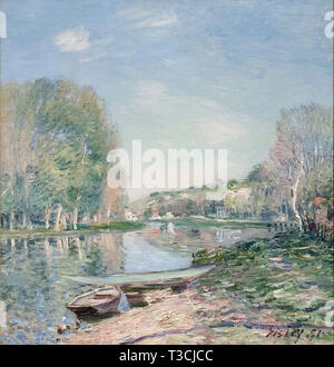 Alfred Sisley (1839 - 1899) - les banques de la rivière loing matin 1891 Banque D'Images