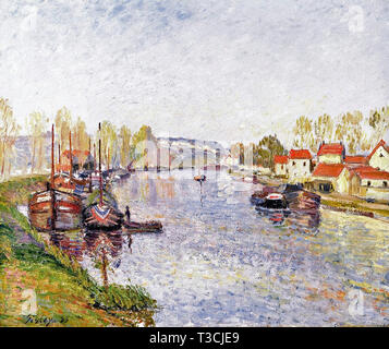 Alfred Sisley (1839 - 1899) - sur le Loing 1883 Banque D'Images