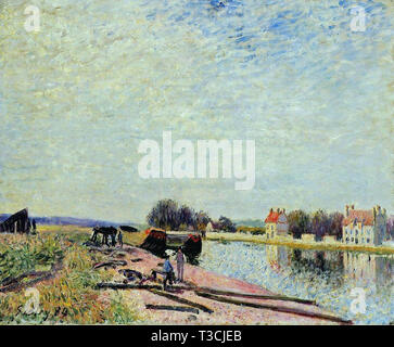 Alfred Sisley (1839 - 1899) - sur le loing saint mammes 1884 Banque D'Images