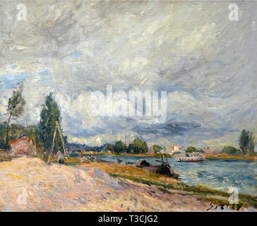 Alfred Sisley (1839 - 1899) - bords de seine ou du Loing 1878 Banque D'Images