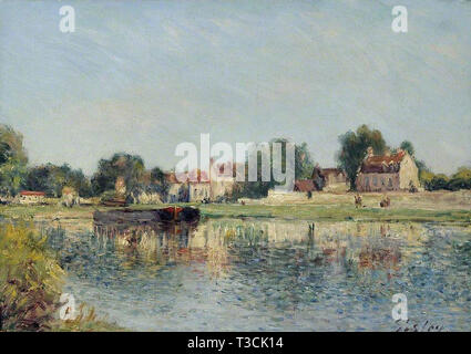Alfred Sisley (1839 - 1899) - le barrage à saint mammes Banque D'Images