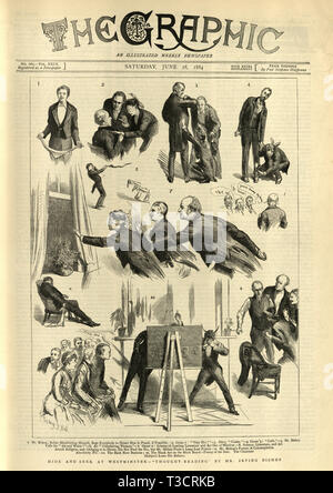 Cache-cache à Westminster, la pensée de la lecture de M. Irving Bishop. Première page du journal illustré graphique Juin 28th, 1884 Banque D'Images