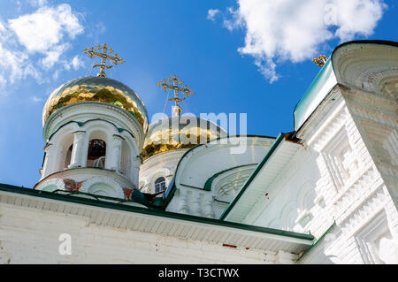 Raifa Bogoroditsky monastère, Kazan. Coupoles dorées de la cathédrale Holy Trinity Banque D'Images