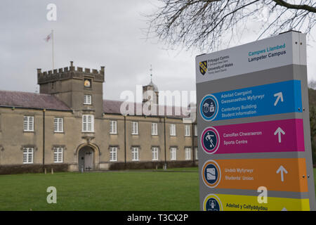 La Trinité Saint David campus de l'Université de Galles à Lampeter, Pays de Galles, Royaume-Uni Banque D'Images