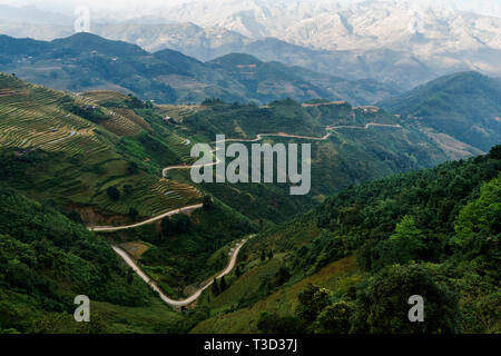 Le nord du Vietnam vues highland Banque D'Images