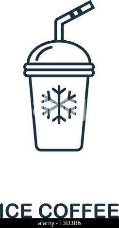 Café glace icône. Fine ligne design symbole de coffe shop icon collection. L'assurance-chômage et de ux. Simple créative café glace icône pour web et mobile. Illustration de Vecteur