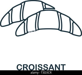 L'icône de croissant. Fine ligne design symbole de coffe shop icon collection. L'assurance-chômage et de ux. Simple pour l'icône de création croissant web et mobile. Illustration de Vecteur