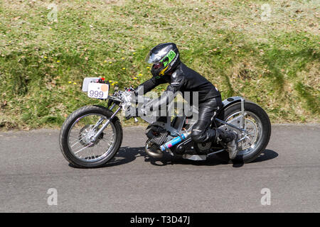 Chorley, Lancashire, Royaume-Uni. 7 avril, 2019. Hoghton Tower 43ème Sprint Moto. Rider 999 circonscription de Bolton 2019 DEOFOL une moto spéciale Sprint Banque D'Images