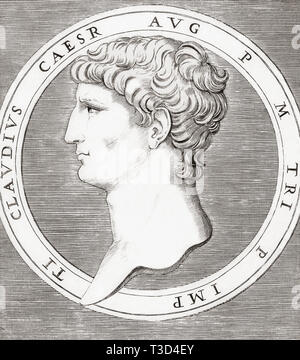 Claudius, 10 BC - AD 54. Empereur Romain. Banque D'Images