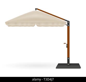 Grand parasol pour bars et cafés sur la terrasse ou la plage vector illustration isolé sur fond blanc Illustration de Vecteur