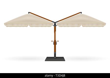 Grand parasol pour bars et cafés sur la terrasse ou la plage vector illustration isolé sur fond blanc Illustration de Vecteur
