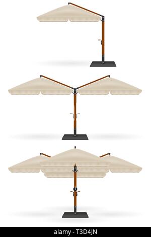 Grand parasol pour bars et cafés sur la terrasse ou la plage vector illustration isolé sur fond blanc Illustration de Vecteur