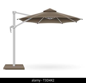 Grand parasol pour bars et cafés sur la terrasse ou la plage vector illustration isolé sur fond blanc Illustration de Vecteur