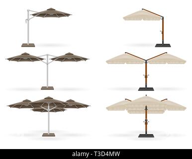 Grand parasol pour bars et cafés sur la terrasse ou la plage vector illustration isolé sur fond blanc Illustration de Vecteur