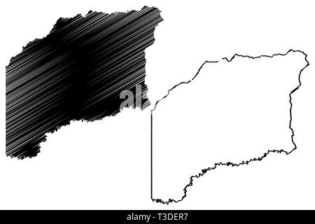 Ministère Vichada (Colombie, République de Colombie, les ministères de la Colombie) map vector illustration gribouillage, croquis Ministère du plan Vichada Illustration de Vecteur