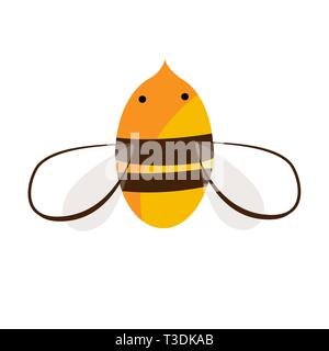 Logo de l'abeille ou l'icône vector design. Doodle abeille dessiné à la main. Imprimer mignon. Illustration de Vecteur