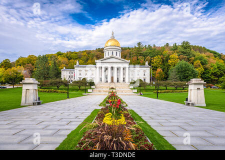 Le Vermont State House à Montpelier, Vermont, USA dans l'après-midi. Banque D'Images