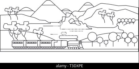 Russie Baikal travel, ligne d'horizon. Russie Baikal, contours d'illustration vectorielle, symbole de la ville, sites touristiques, voyages, des repères. Illustration de Vecteur