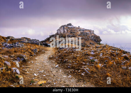 Ruines du château de Faneromeni à Andros, Grèce Banque D'Images