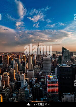 La vue de 'Top of the Rock' à New York City Banque D'Images