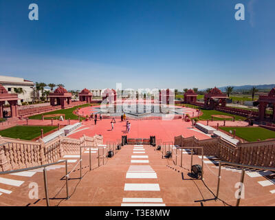 Le Chino Hills, MAR 31 : Vue extérieure de la célèbre temple BAPS Shri Swaminarayan Mandir le Mar 31, 2019 à Chino Hills, Los Angeles County, Californie Banque D'Images