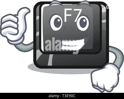 Thumbs up bouton F7 dans la forme mascot Illustration de Vecteur