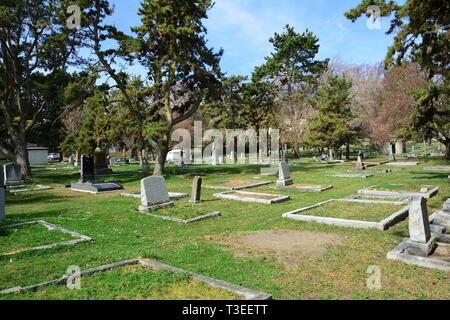 Le cimetière de Ross Bay, à Victoria, en Colombie-Britannique, et toutes les personnes qui sont ici pour l'éternité, RIP. Banque D'Images