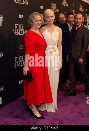 New York, NY - 8 Avril, 2019 : Nicole Fosse, Michelle Williams assister à premiere Fosse/Verdon par FX Network à Gerald Schoenfeld Theatre Banque D'Images