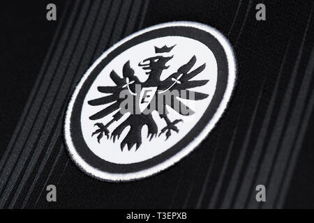 Close up of jersey Eintracht Francfort. Banque D'Images