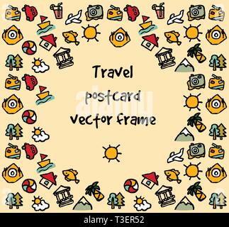 Voyage Voyage voyage voyage tour reste la mer couleur carte postale. Vector illustration couleur EPS8 Illustration de Vecteur