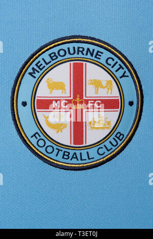 Close up of Melbourne City FC New Jersey. Banque D'Images