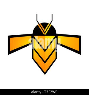 Bee Line design concept géométrique. L'élément de modèle graphique symbole Illustration de Vecteur