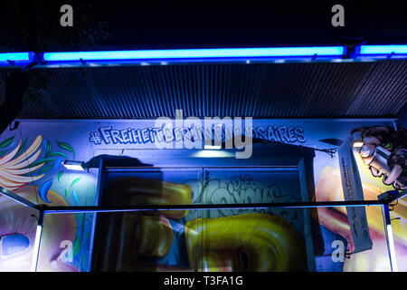 Buenos Aires, Argentine. Le 08 Avr, 2019. L'Espacio Cultural Carlos Gardel sur la soirée de Berlin. Berlin et Buenos Aires va célébrer le 25e anniversaire du jumelage en 2019. Sous la devise no FreedomBerlin va de Buenos Aires, les représentants des deux villes cordialement invités vous faire l'expérience de creative Berlin à Buenos Aires. Crédit : Nicolas Villalobos/dpa/Alamy Live News Banque D'Images