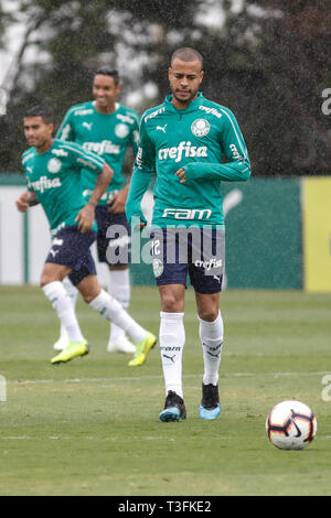 Sao Paulo, Brésil. 09 avr, 2019. Au cours de la formation de Mayke Palmeiras tenue à l'Académie de football situé dans le quartier de Barra Funda à São Paulo Crédit : Foto Arena LTDA/Alamy Live News Banque D'Images